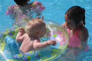 Children at swimming pool